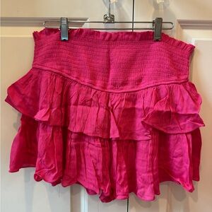 Pink ruffle skirt
